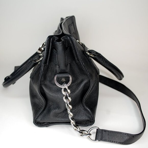 Black Large Lock & Key Accent Michael Kors Hamilton Shoulder Bag - Picture 5 of 8